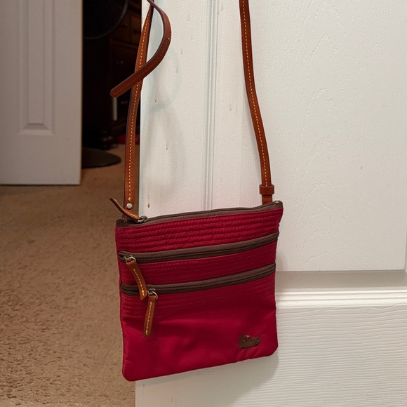 Dooney & Bourke Handbags - Dooney & Bourke Red and Brown Crossbody Bag